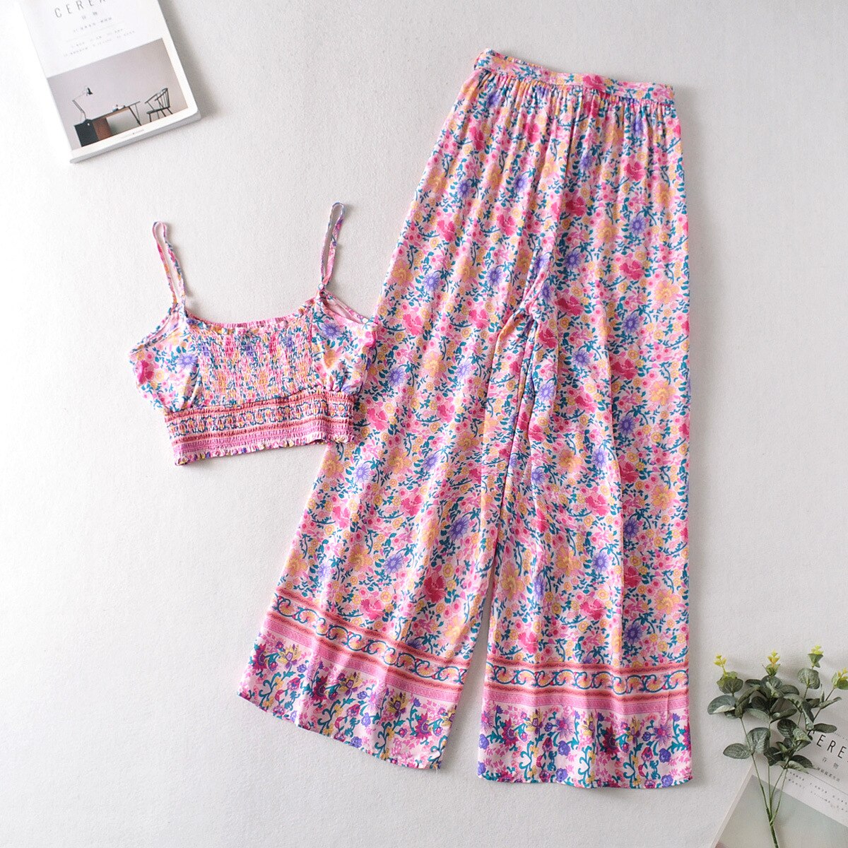Sway Boho Women's  Set of Crop Top and Pants in Multiple Colours