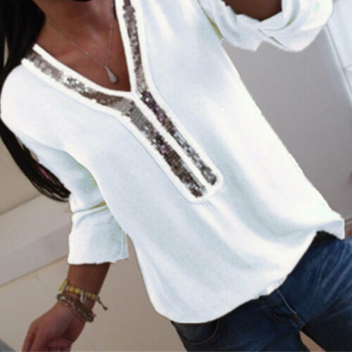 Women's Sequined Detail Loose Blouse
