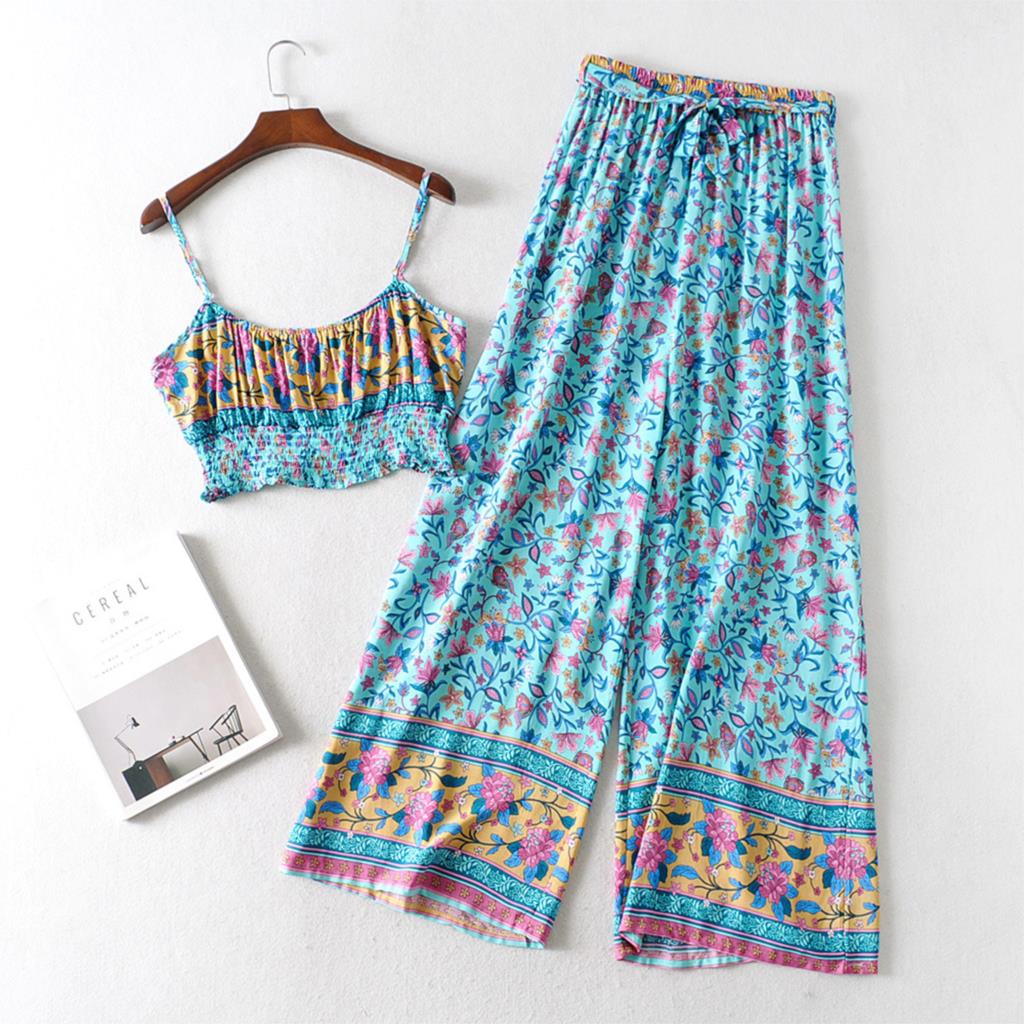 Sway Boho Women's  Set of Crop Top and Pants in Multiple Colours