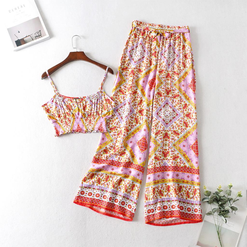 Sway Boho Women's  Set of Crop Top and Pants in Multiple Colours