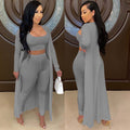 Women's Crop Top, Leggings and Long Cardigan Set