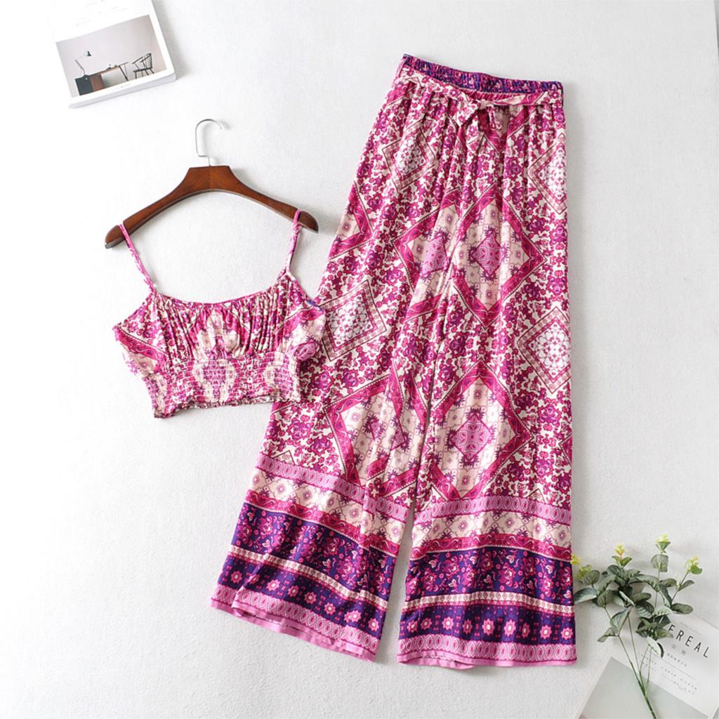 Sway Boho Women's  Set of Crop Top and Pants in Multiple Colours