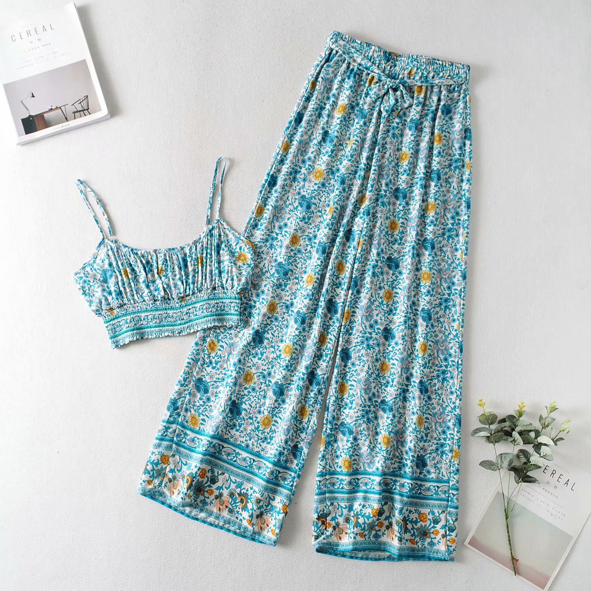 Sway Boho Women's  Set of Crop Top and Pants in Multiple Colours