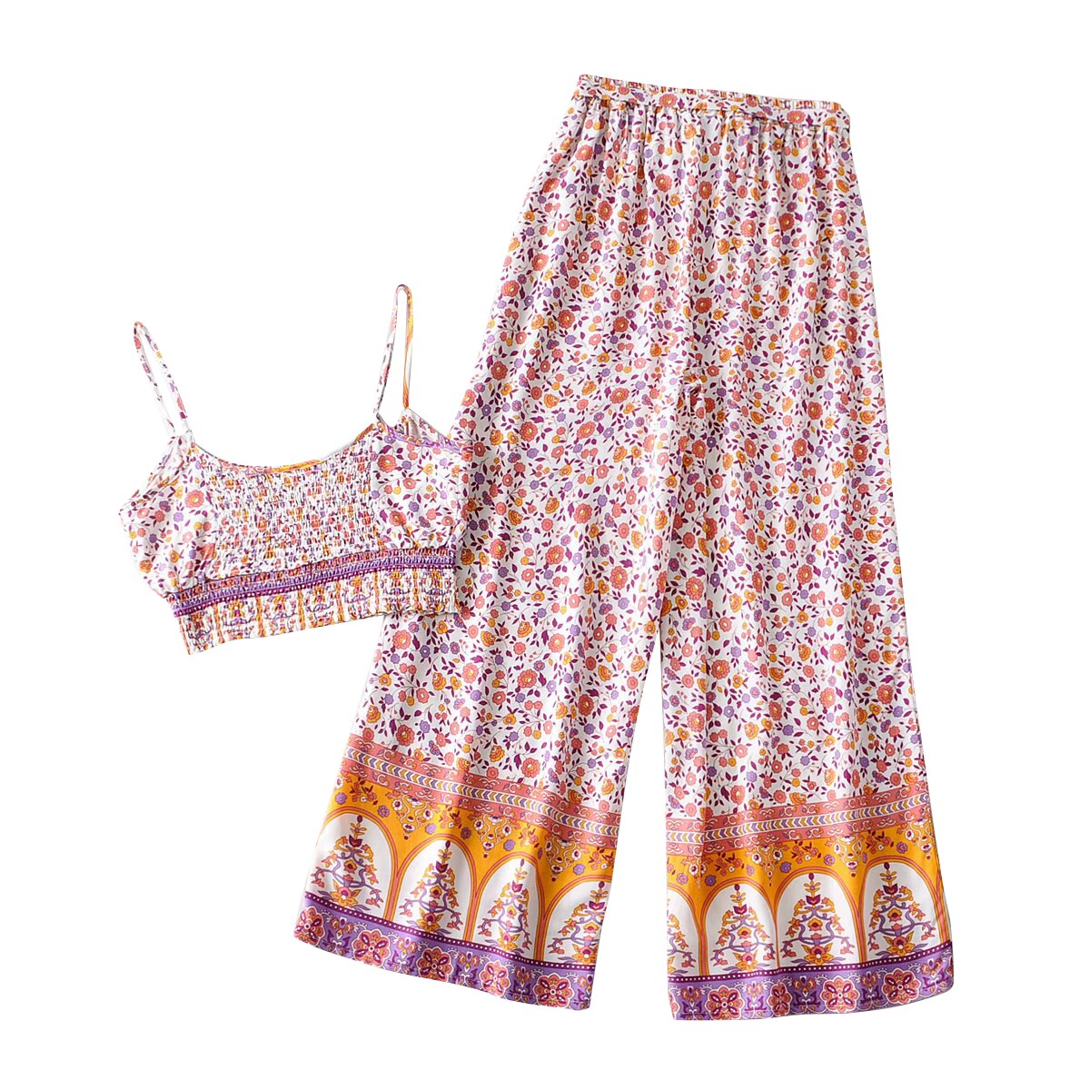 Sway Boho Women's  Set of Crop Top and Pants in Multiple Colours