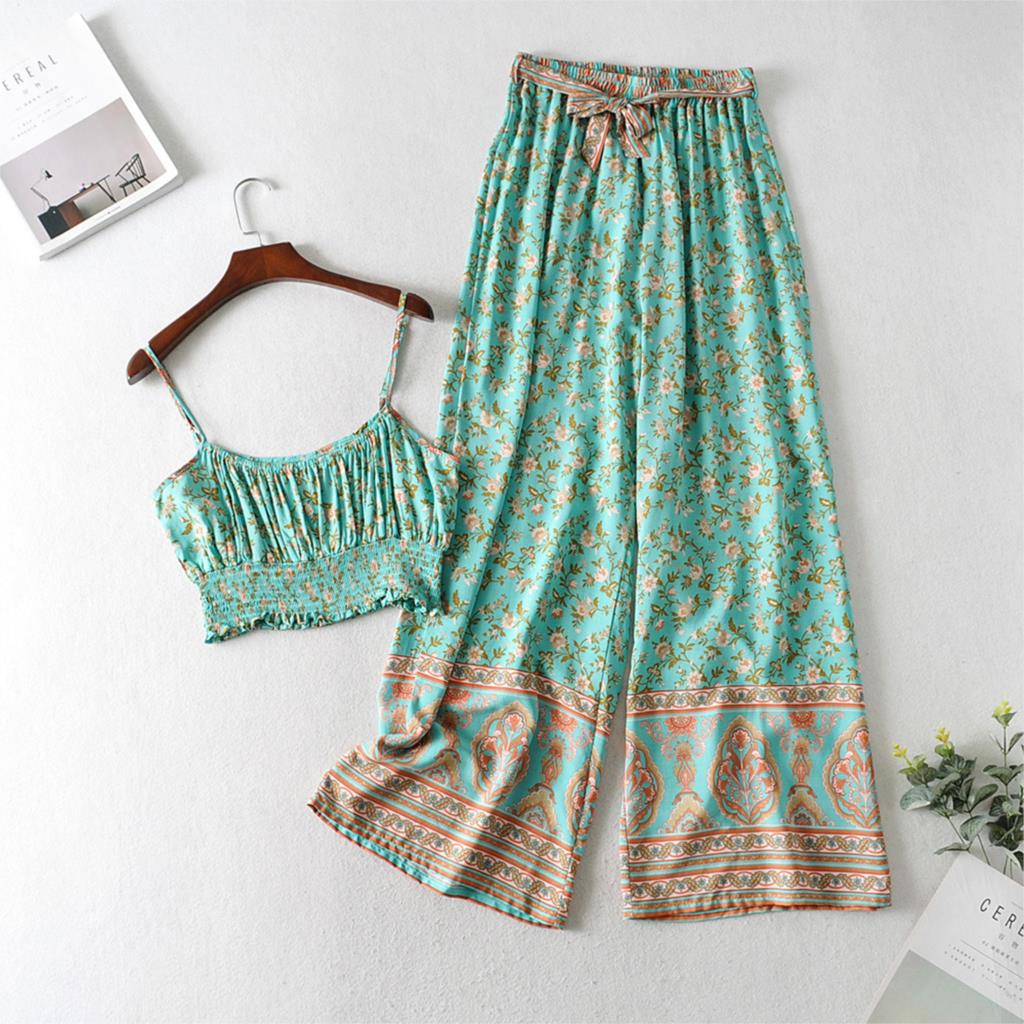 Sway Boho Women's  Set of Crop Top and Pants in Multiple Colours