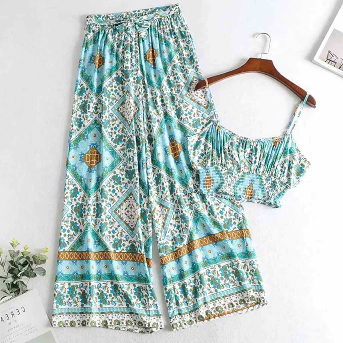 Sway Boho Women's  Set of Crop Top and Pants in Multiple Colours
